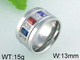 Stainless Steel Stone&Crystal Ring