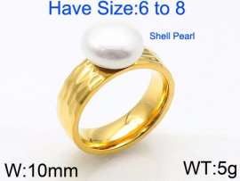 SS Shell Pearl Rings
