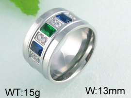 Stainless Steel Stone&Crystal Ring