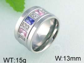 Stainless Steel Stone&Crystal Ring