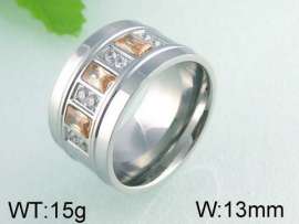 Stainless Steel Stone&Crystal Ring