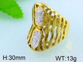 Stainless Steel Stone&Crystal Ring