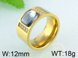 Stainless Steel Stone&Crystal Ring