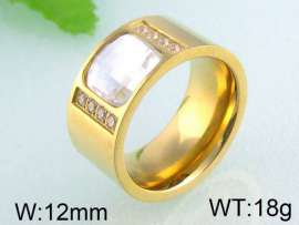 Stainless Steel Stone&Crystal Ring