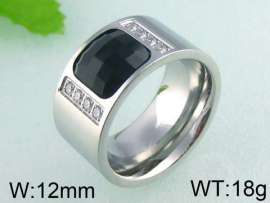 Stainless Steel Stone&Crystal Ring