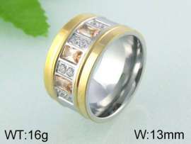 Stainless Steel Stone&Crystal Ring