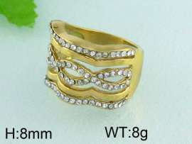 Stainless Steel Stone&Crystal Ring