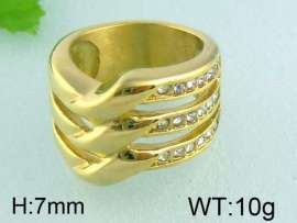 Stainless Steel Stone&Crystal Ring