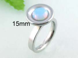 Stainless Steel Stone&Crystal Ring