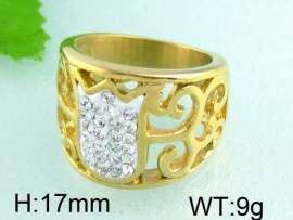 Stainless Steel Stone&Crystal Ring