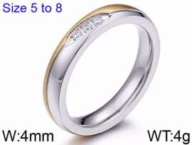 Stainless Steel Stone&Crystal Ring