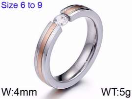 Stainless Steel Stone&Crystal Ring