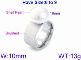 SS Shell Pearl Rings