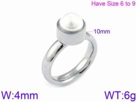 SS Shell Pearl Rings