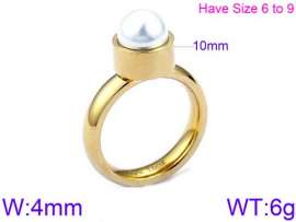 SS Shell Pearl Rings