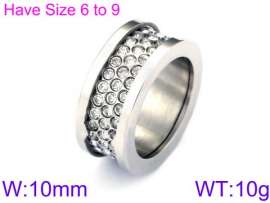 Stainless Steel Stone&Crystal Ring