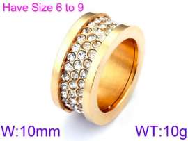 Stainless Steel Stone&Crystal Ring