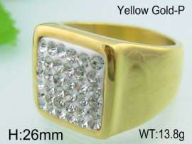 Stainless Steel Stone&Crystal Ring