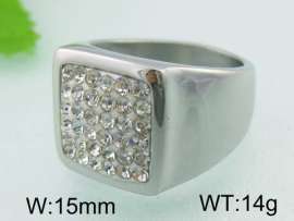 Stainless Steel Stone&Crystal Ring