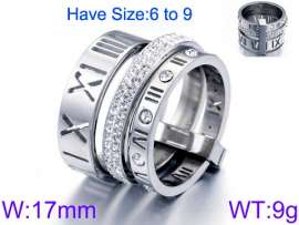 Stainless Steel Stone&Crystal Ring