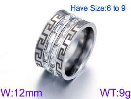 Stainless Steel Stone&Crystal Ring
