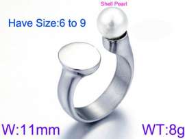 SS Shell Pearl Rings