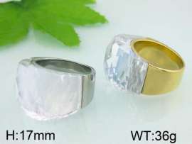 Stainless Steel Stone&Crystal Ring