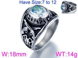 Stainless Steel Stone&Crystal Ring