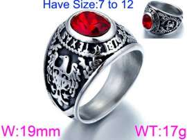 Stainless Steel Stone&Crystal Ring