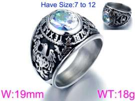 Stainless Steel Stone&Crystal Ring