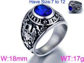 Stainless Steel Stone&Crystal Ring