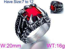 Stainless Steel Stone&Crystal Ring