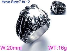 Stainless Steel Stone&Crystal Ring