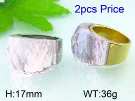 Stainless Steel Stone&Crystal Ring