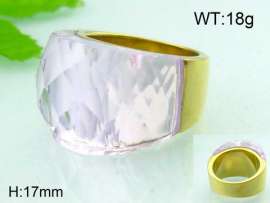 Stainless Steel Stone&Crystal Ring