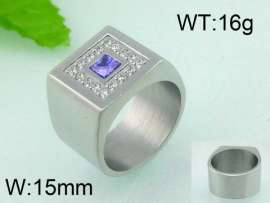 Stainless Steel Stone&Crystal Ring