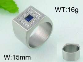 Stainless Steel Stone&Crystal Ring