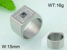 Stainless Steel Stone&Crystal Ring