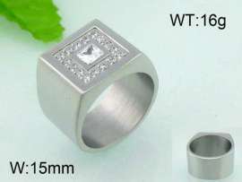 Stainless Steel Stone&Crystal Ring