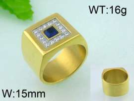 Stainless Steel Stone&Crystal Ring