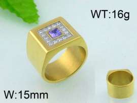 Stainless Steel Stone&Crystal Ring