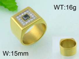 Stainless Steel Stone&Crystal Ring