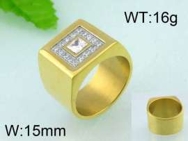 Stainless Steel Stone&Crystal Ring