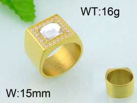 Stainless Steel Stone&Crystal Ring