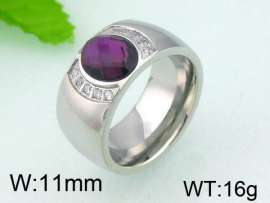 Stainless Steel Stone&Crystal Ring