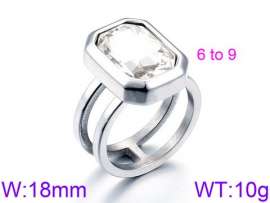 Stainless Steel Stone&Crystal Ring