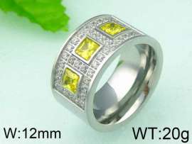 Stainless Steel Stone&Crystal Ring