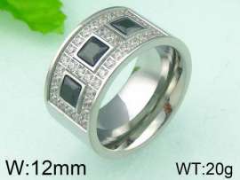 Stainless Steel Stone&Crystal Ring