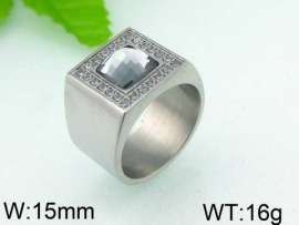 Stainless Steel Stone&Crystal Ring
