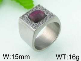 Stainless Steel Stone&Crystal Ring